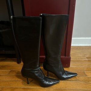 Jimmy Choo Peony Kid Black Leather Boots